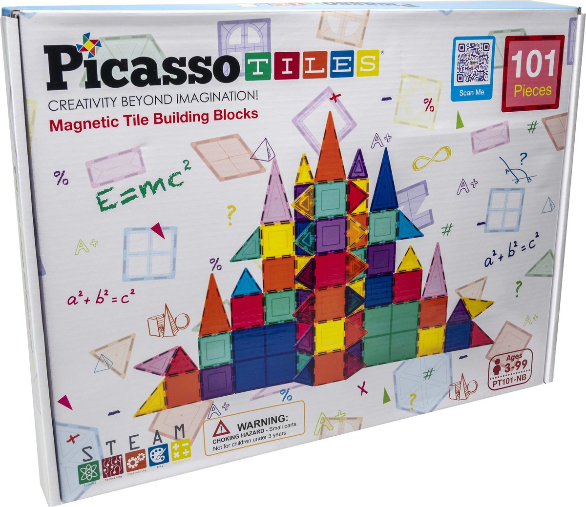 Tactic Picasso Tiles - Constructiespeelgoed - Magnetic Tiles - Magnetische Tegels - Play Set - STEM Speelgoed - Creatief Bouwspeelgoed - 101-Delig - Vanaf 3 Jaar — afbeelding 24