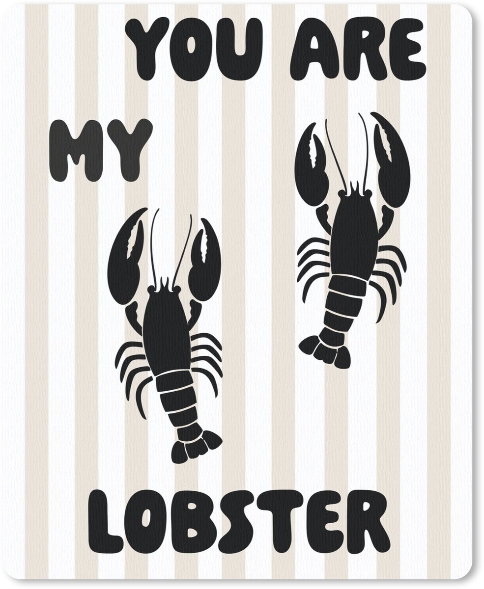Muismat 19x23 cm - Mousepad Lobster - Beige - Minimalistisch - Muismatten