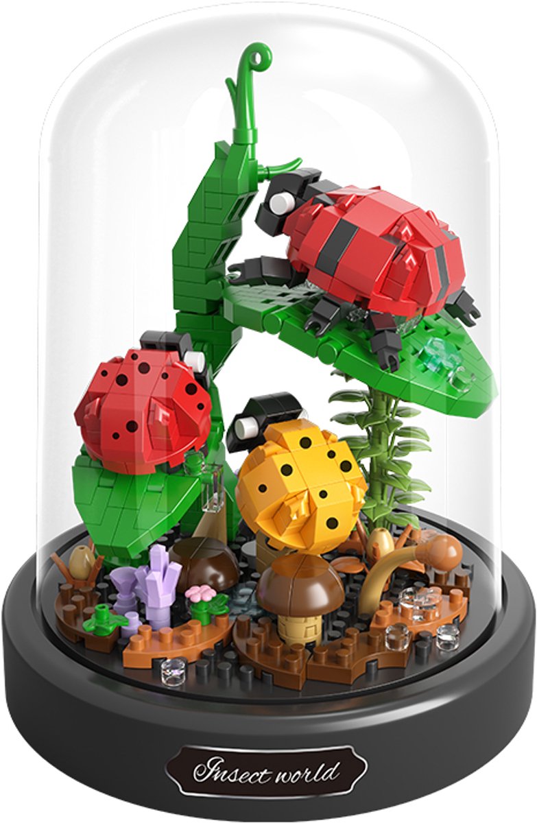 Balody Bloemen met Lieveheersbeestje - Nanoblocks - Miniblocks - Bouwset / 3D puzzel - 461 bouwsteentjes - Balody 16381