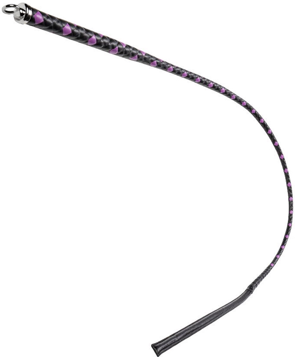 RISE - BDSM Zweep - Feather Slim Single Tail - Zwart/Paars