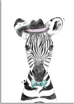DesignClaud Zebra Kinderkamerposter Hoedje A4 poster (21x29,7cm)