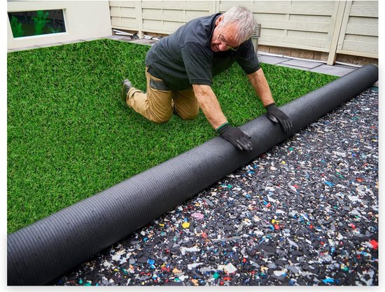 MDEKOR Kunstgrastapijt voor buiten, kunstgras, weerbestendig, grastapijt, per meter, groen, 320 x 200 cm, balkon, vloerbedekking, waterdoorlatend met drainage, 200 cm breed, in echte gras-look