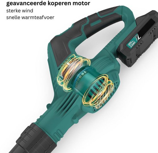 CRLYN® Bladblazers met Accu - Bladzuiger - Zwart en Groen van Merkloos	 — afbeelding 5