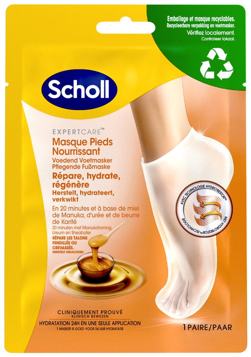 Scholl ExpertCare Manuka Honing Voedend Voetmasker 1 Paar