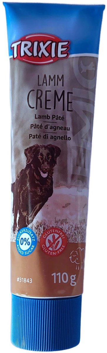 Trixie - Pate lam - Beloning hond - Hondensnack - 110 gram - 1 tube - Honden training - Hondensnack