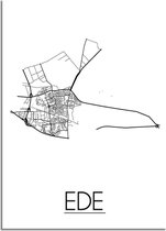 DesignClaud Ede Plattegrond poster - A2 + fotolijst zwart (42x59,4cm)