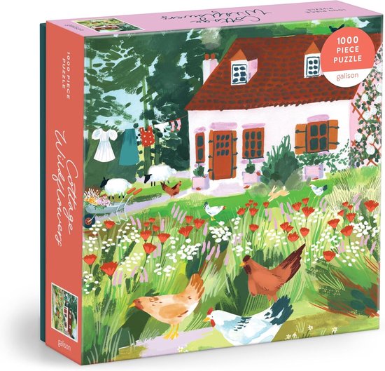 Cottage Wildflowers 1000 Piece Puzzle in a Square Box - cover