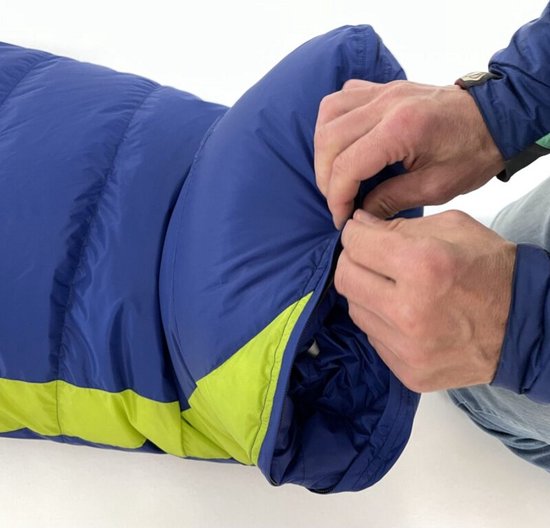 SirJoseph sac de couchage momie pour enfant Kiki Basic 125-145 - gauche 145 cm - Marine avec Citron Vert