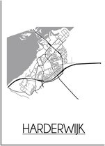 DesignClaud Harderwijk Plattegrond poster  - A3 + Fotolijst zwart (29,7x42cm)