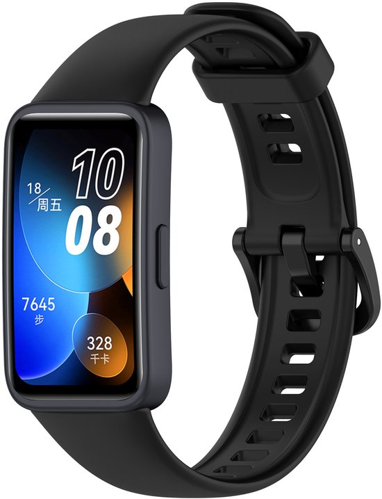 Bracelet en Siliconen avec boucle By Qubix - Zwart - Compatible avec les Huawei Band 10, 9 et 8