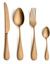 Gold-whiteSet de couverts 6 personnes, 24 pièces de couverts blanc or