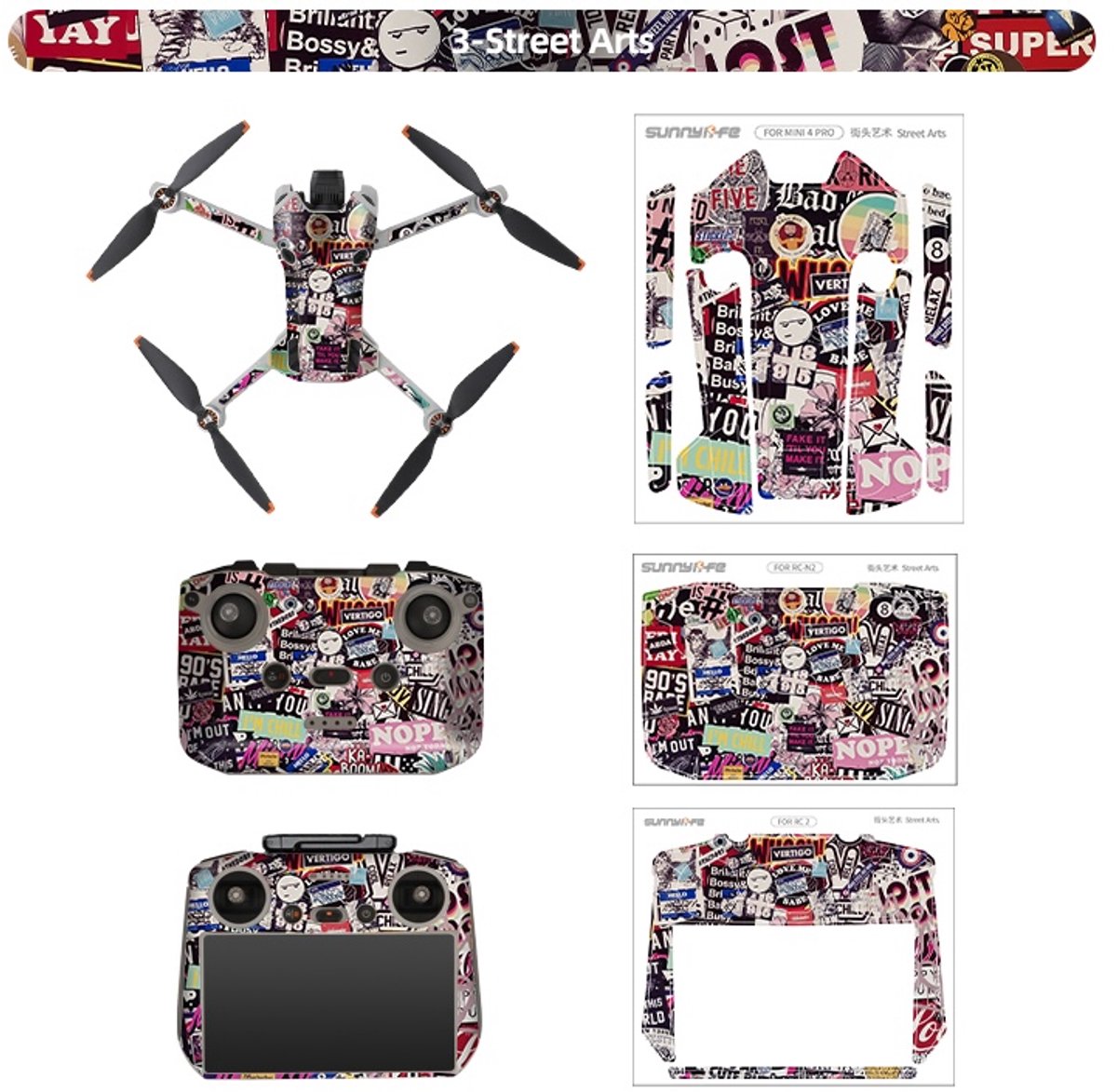 Stickers - Street Arts - voor DJI Mini 4 Pro - RC 2