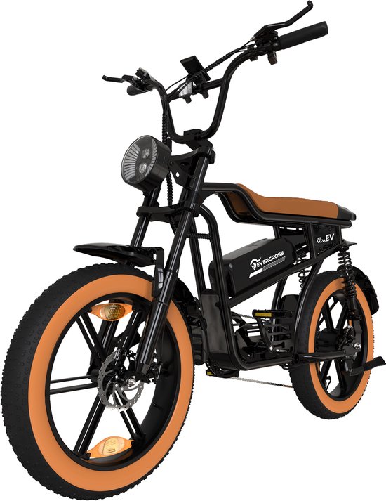 EVERCROSS EK30 Elektrische Fatbike | Off-road E-bike met 20*4.0" dikke banden | 48V 13AH verwijderbare lithiumbatterij - Max 90 km bereik | Max 25km/u | 7 versnellingen| Zwart