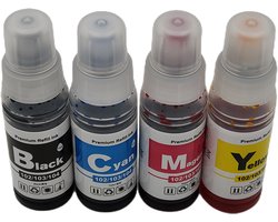 KATRIZ KATRIZ® Huismerk Inkt 104 - 4-Pack: Zwart, Cyaan, Magenta, Geel (4x70ml) - Hoge Capaciteit Navulinkt