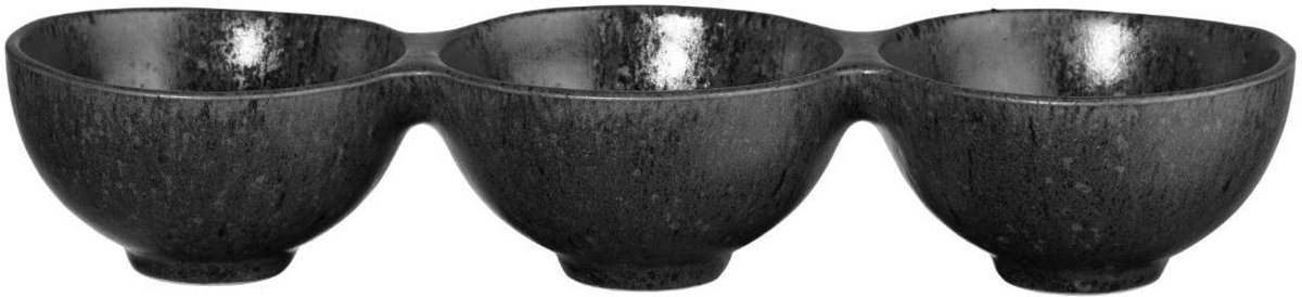 ASA 3-delige kom, zwart ijzer 8,5 x 26 cm, h. 4,5 cm
