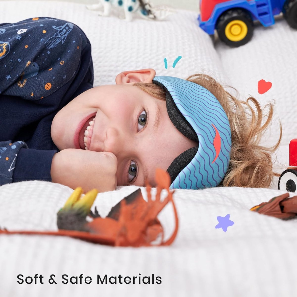 Manta KIDS Sleep Mask – Arctic Blue - Slaapmasker voor kinderen – 100% verduisterend – Geen druk op ogen – Volledig verstelbaar voor een perfecte pasvorm – Hypoallergeen – Zacht & ademend – Voor kinderen vanaf 6 jaar — afbeelding 6