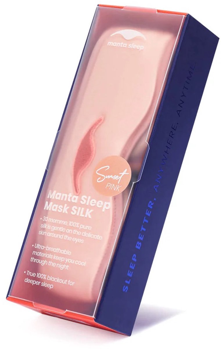 Manta SILK Sleep Mask – Ervaar het meest luxe zijden slaapmasker – Sunset Pink Limited Edition - Geen druk op ogen/oogleden – 100% verduisterend – Zijdezacht & ademend – Volledig verstelbaar voor een perfecte pasvorm – Verkoelend en huidvriendelijk — afbeelding 2