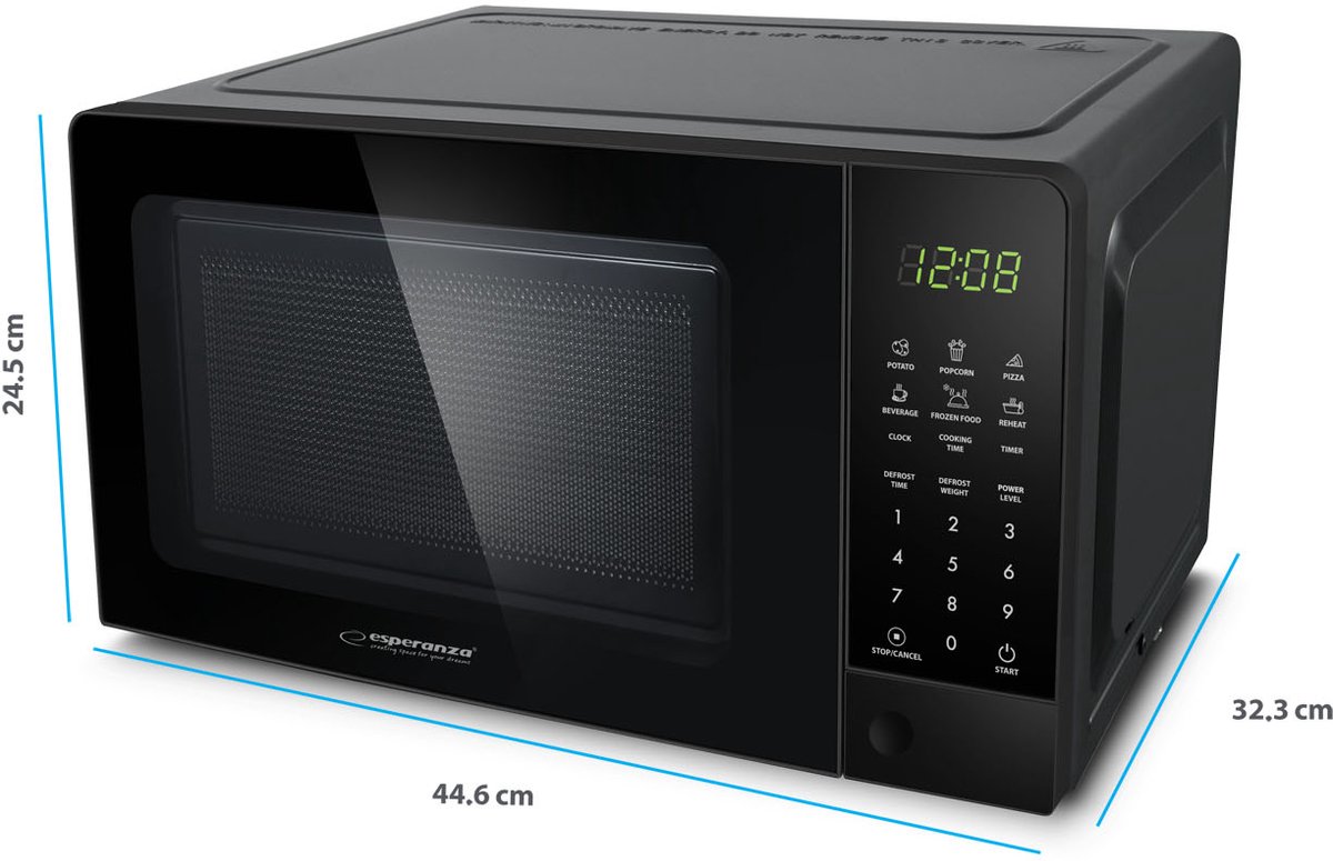 Esperanza EKO009 magnetron Zwart Solo-magnetron Aanrecht 20 l 700 W — afbeelding 4