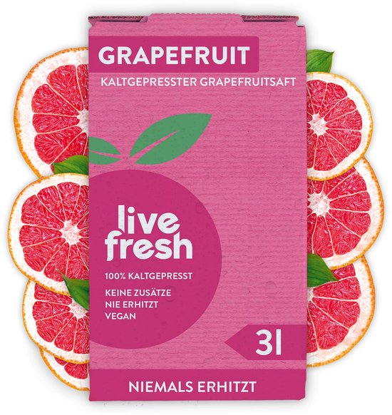 Foto: Livefresh 100 grapefruitsap koudgeperst saptap zonder toevoegingen pompelmoes vruchtensap gemaakt in duitsland 3 liter
