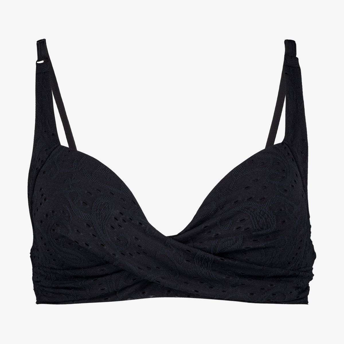 Osaga voorgevormde dames bikinitop broderie zwart - Maat L