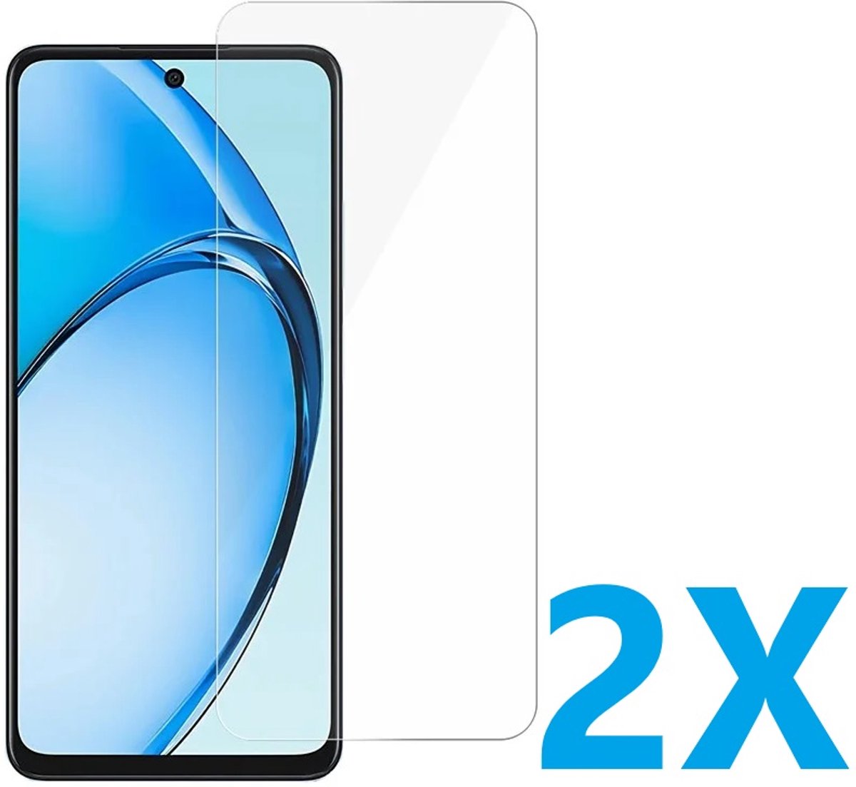 Screenprotector Glas - Tempered Glass Screen Protector Geschikt voor: OPPO A80 5G - 2x