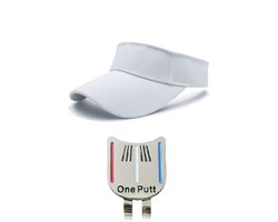 Golf Zonneklep + Putting Alignment Tool - Zonneklep Dames - Wit - Zonneklep Heren - Golf Accessoires - Golf Spullen