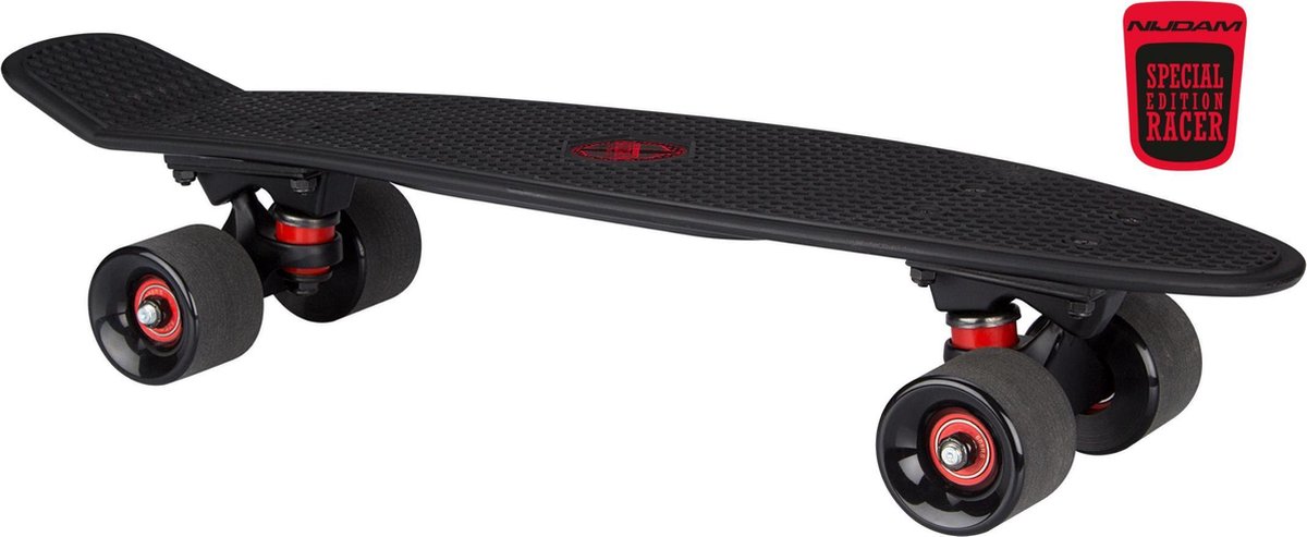 Nijdam Pro-line Kunststof Skateboard 22.5″ Special Edition Racer Zwart