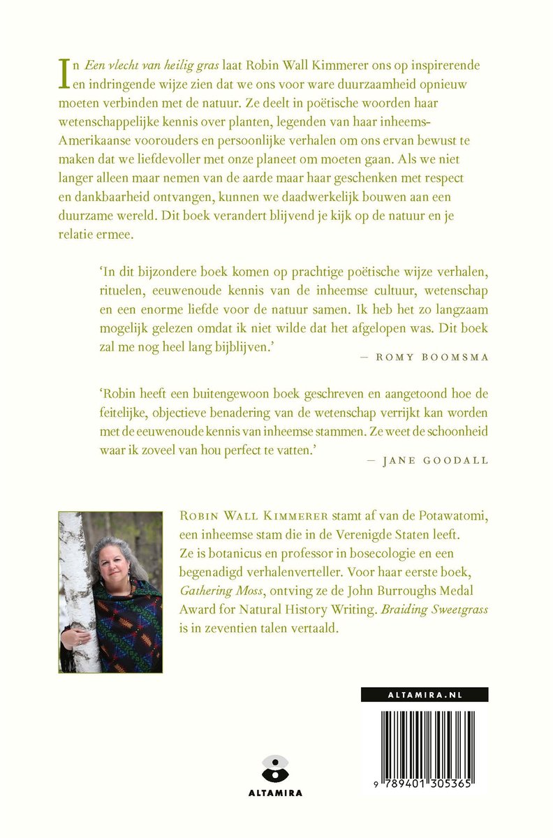 Een vlecht van heilig gras - back cover