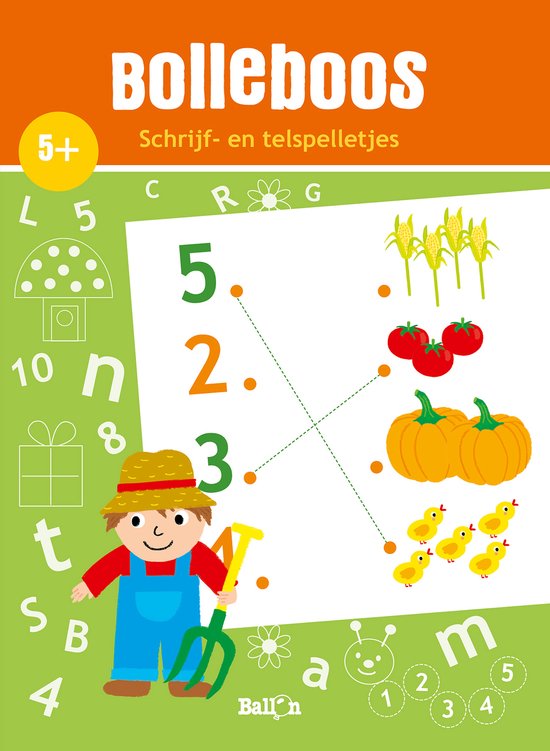 Bolleboos 0 - Schrijf- en telspelletjes 5+ - cover