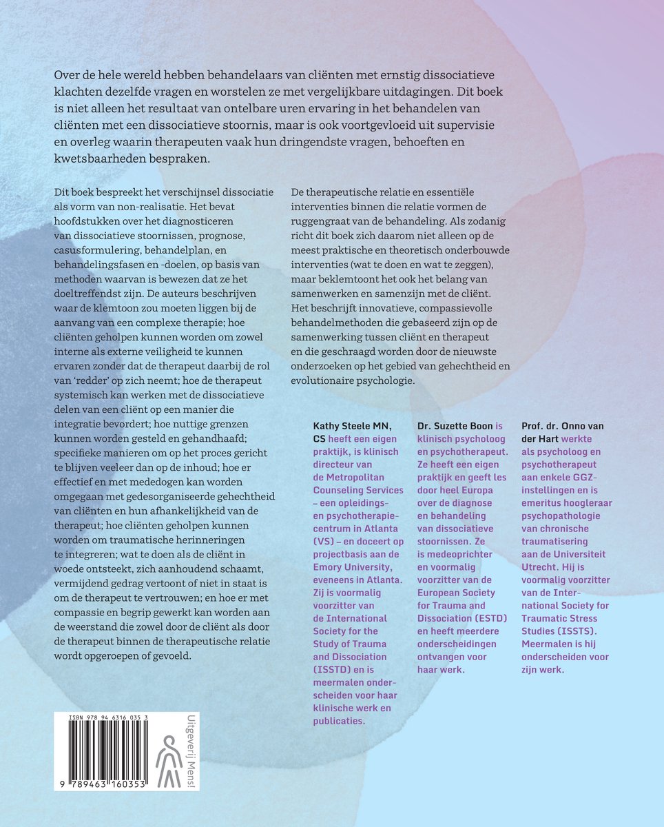 Behandeling van traumagerelateerde dissociatie - back cover