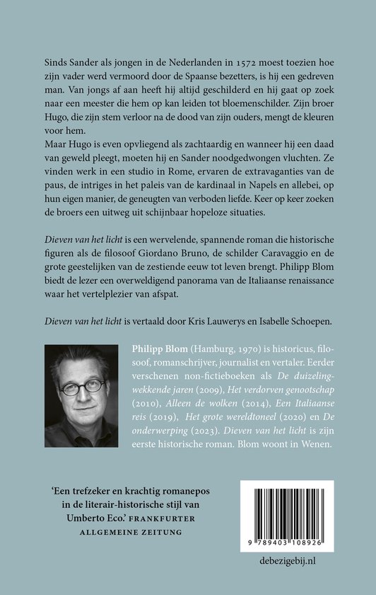 Philipp Blom, historicus, filosoof, romanschrijver, journalist en vertaler, met bril, grijs haar, gestreepte sjaal.