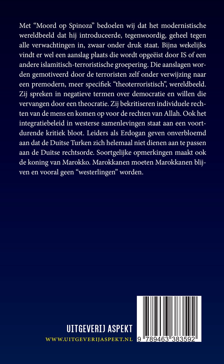 Moord op Spinoza - back cover