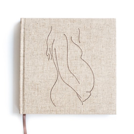 Leukigheidjes - Zwangerschapsdagboek - Negen maanden dagboek - linnen cover - stiksel