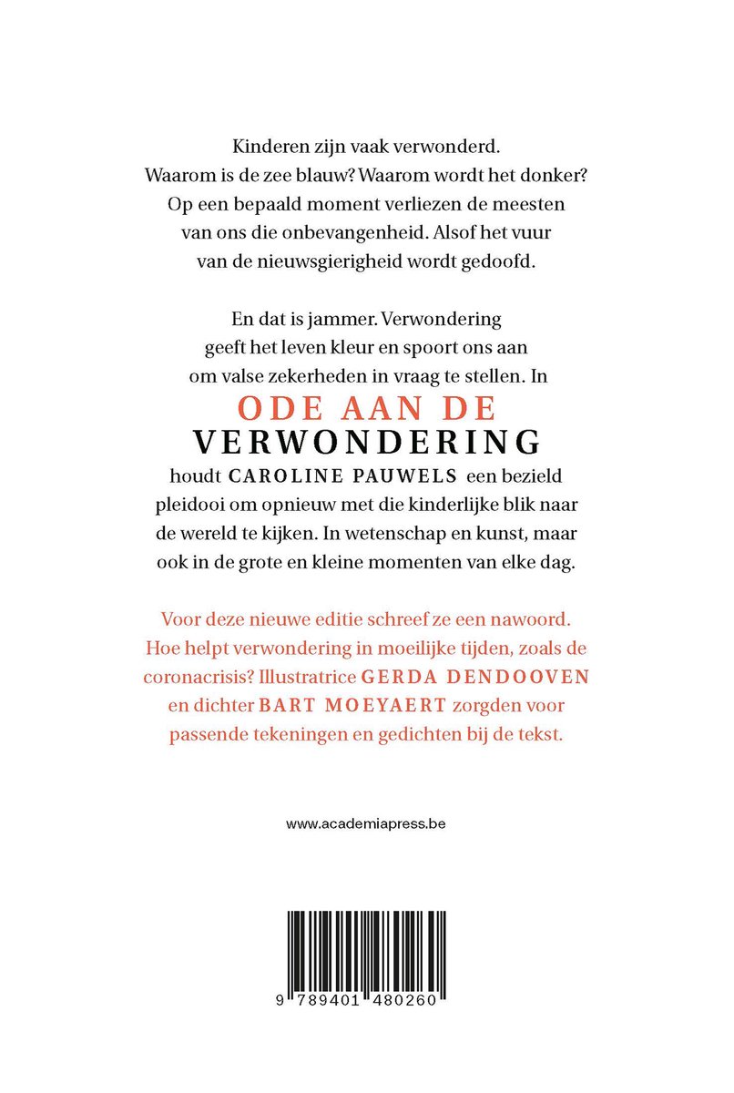 Ode aan de verwondering - nieuwe editie - back cover