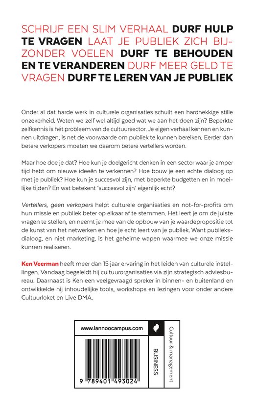 Vertellers, geen verkopers