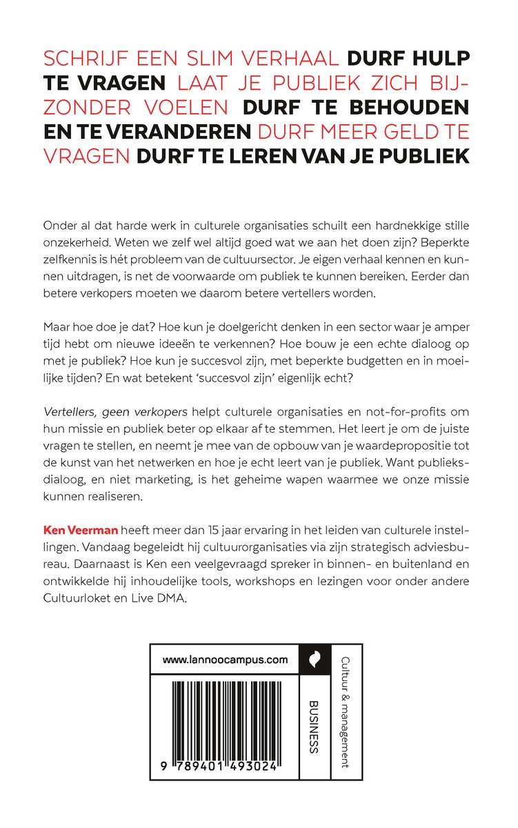 Vertellers, geen verkopers - back cover