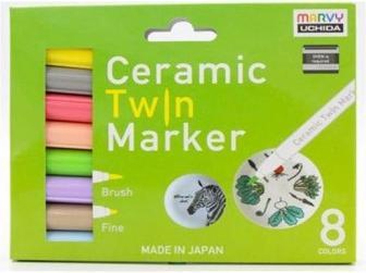 Marvy Uchida Keramiek Twin Marker Set Pastel 8 stuks