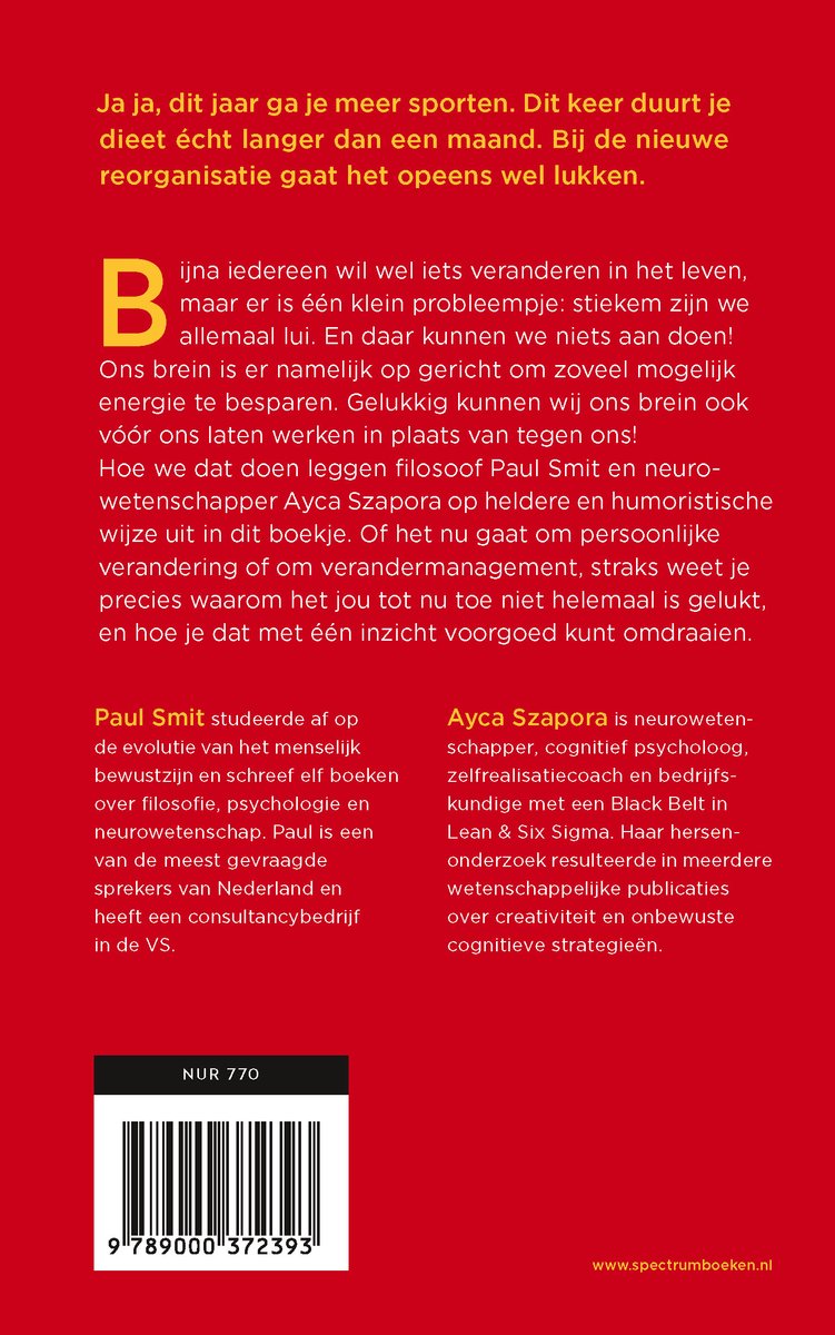 Veranderen voor luie mensen - back cover