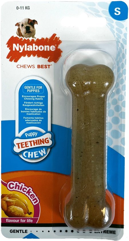 Nylabone Puppy Bone Flexible Bruin - Hondenspeelgoed - Small Tot 11kg