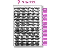 Individuele Wimpers 280PCS Cluster Wimpers DIY Wimper Extensions D Krul 0.07mm 40D 8-16mm Brede Stam Lashes Individuele Wimpers thuis (40D – D Cluster Lash Extension, Nep Wimpers)