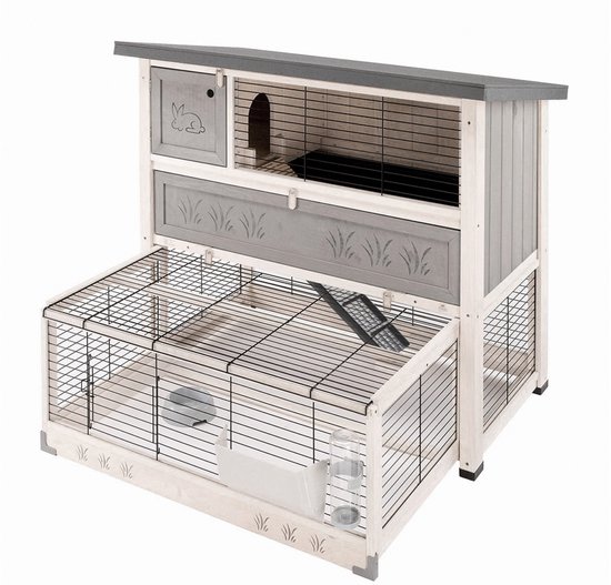 Ferplast Konijnenhok Ranch Max - Grijs - 117 x 69 x 107 cm