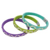 Armband Dames - 3x Handgemaakte Armbanden Set - Paars/Groen/Turkoois