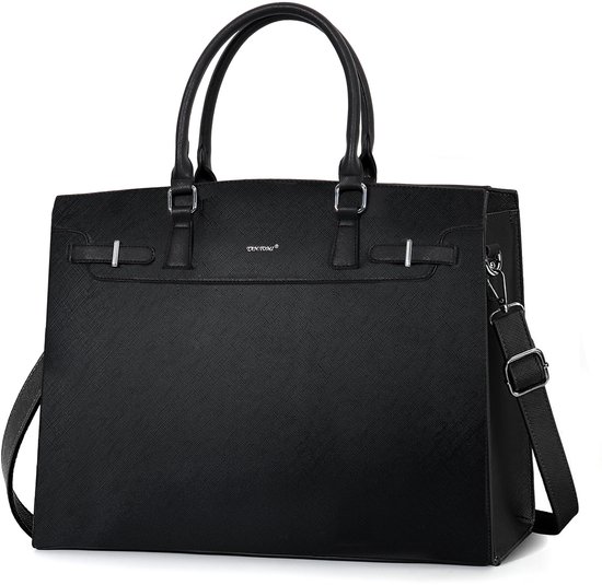 Sacs à main pour femme TAN.TOMI - Sac cabas zippé pour femme - Sac pour ordinateur portable 16 pouces - Sac à main - Cartable - Zwart