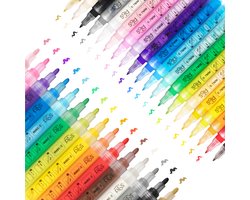 S.old 35 Acrylstiften 2 Maten - Acrylverf Marker voor Stenen Schilderen - Verfstiften voor Volwassenen en Kinderen - Acrylic Stift voor Happy Stones