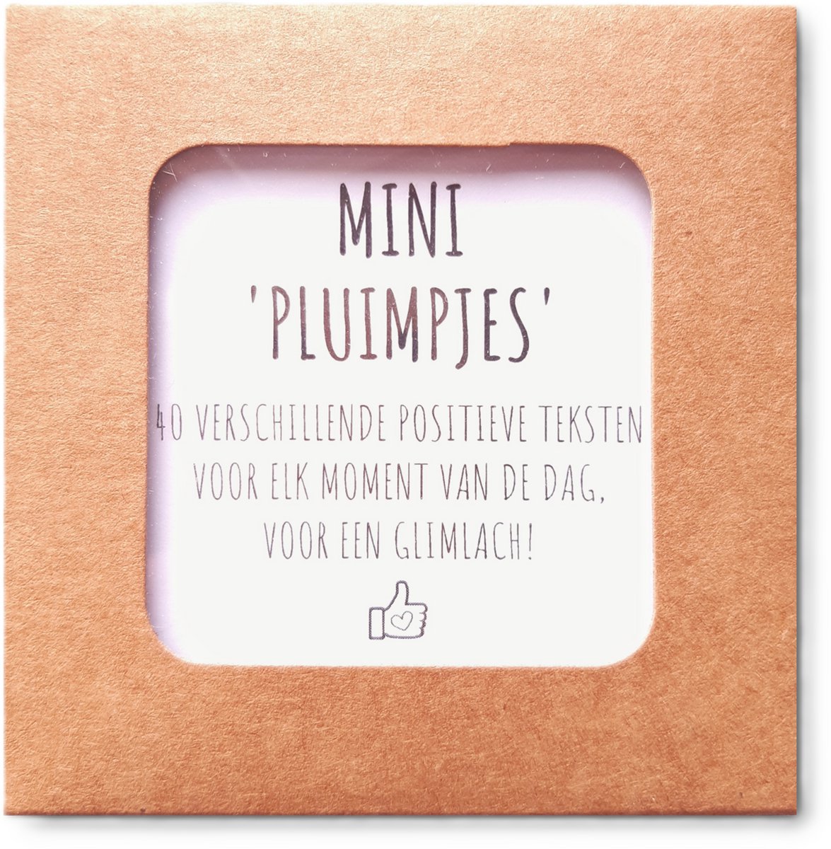 40 mini complimentenkaartjes - Pluimpjes Mini set met positieve teksten - Liefs op papier