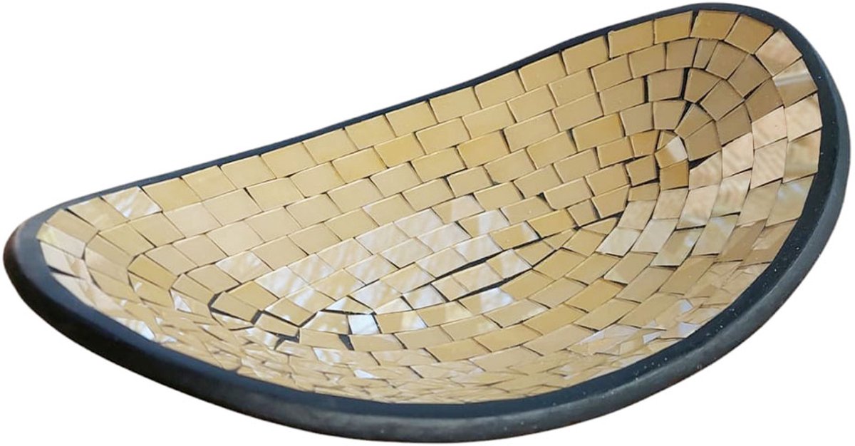 Floz Design schaal ovaal - pastel geel - fruitschaal of decoratieve schaal - 35 x 24 cm - fairtrade uit Indonesië