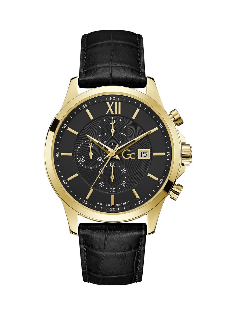 Gc Gc Executive Quartz Date Goudkleurig Case: 100% Stainless Steel | Armband: 100% Leather 42 Y27010G2MF
