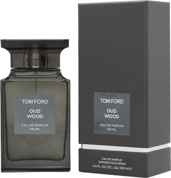 Tom Ford Oud Wood Eau de Parfum 100 ml flacon en kartonnen verpakking.