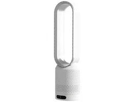 Boleen - Designer Fan - Ventilatoren - Ventilator Staand - Bladloos - Geluids Arm - Met Afstands Bediening - Intiligent - Ideal voor in de Woonkamer - Zilver