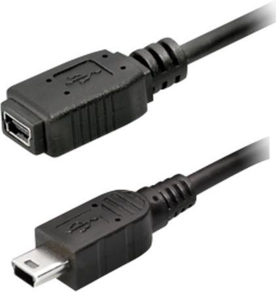 Vrijgevig Oxideren Samengroeiing USB Mini B naar USB Mini B verlengkabel - USB2.0 / tot 1A / zwart - 1,2  meter | bol.com